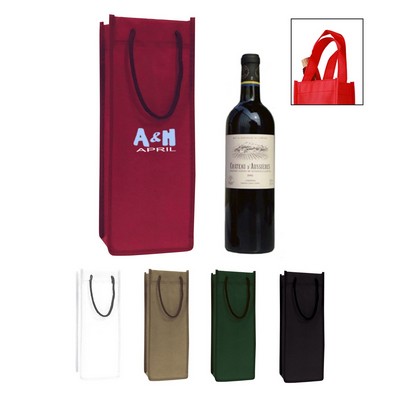 Non Woven Wine Tote Bag w/ Rope Handle
